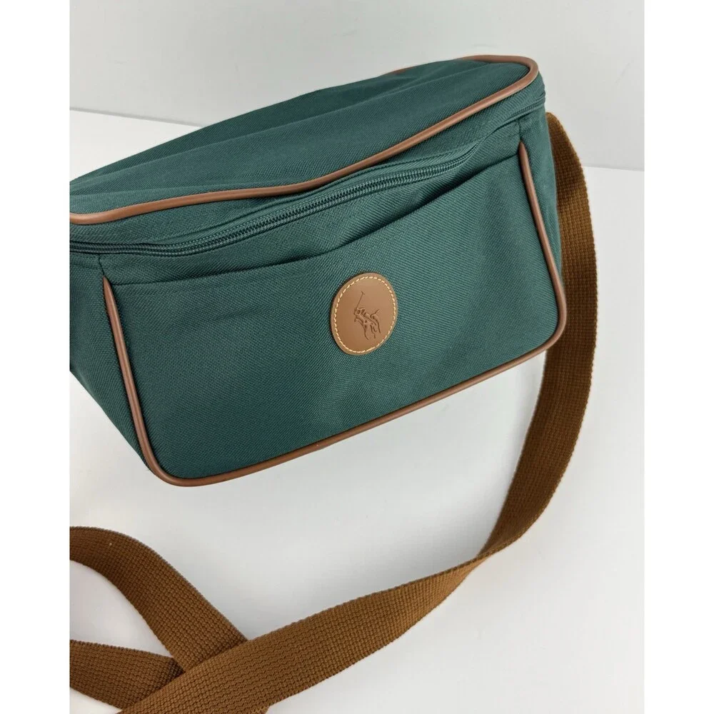 Vintage Polo Ralph Lauren Green Canvas Toiletry Shoulder Bag Cosmetics Fanny